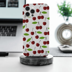 Cerise rouge, motif de cerises, feuilles, fruit