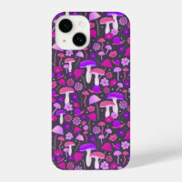 Champignons floraux Trippy rose, violet et noir