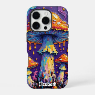 Coque iPhone 16 Pro Champignons Psychedéliques qui Dégoulinent