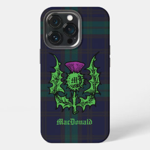 Etui iPhone 13 Pro Chardon écossais sur tartan sombre personnalisé