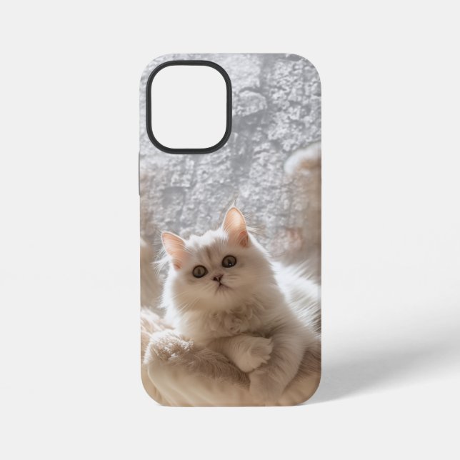 Coque iPhone Chat blanc majestueux (Verso)