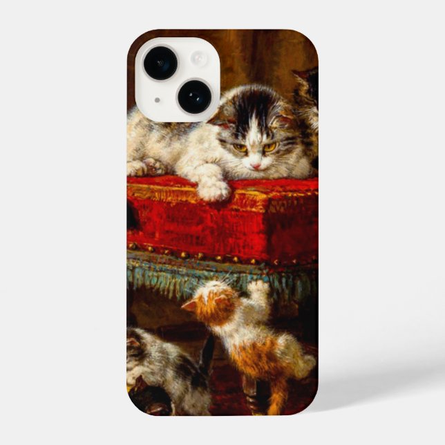 Coque iPhone Chat et chatons Jouer avec chaise (Verso)