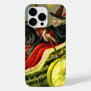 Coque Pour Pour iPhone 14 Pro Max Chat et sorcière vintage d'Halloween noir