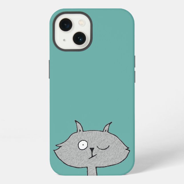 Coque iPhone Chat Gris Ridicule (Verso)