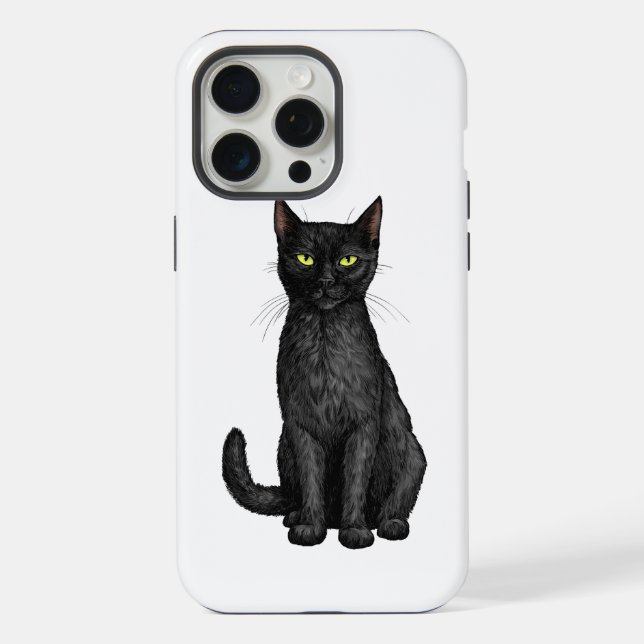 Coque iPhone chat noir (Verso)