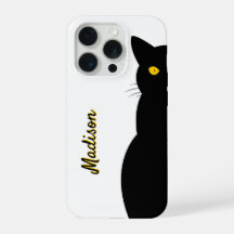 CHAT NOIR Yeux dorés personnalisables