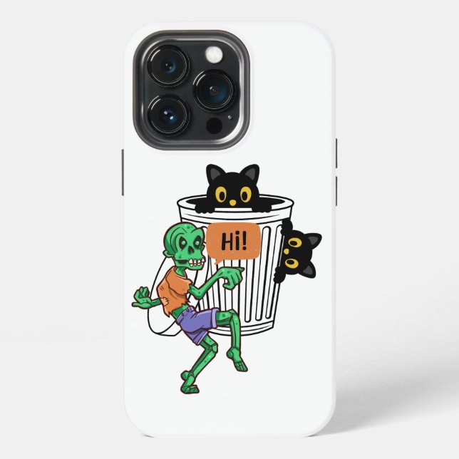 Coque iPhone Chat Peureux Halloween (Dos)