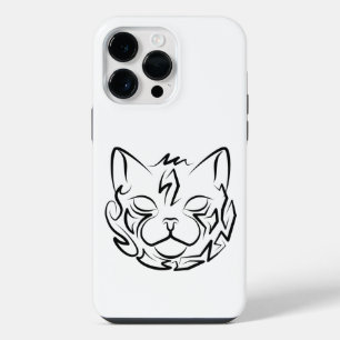 Coque Pour Pour iPhone 14 Pro Max Chat tribal noir et blanc
