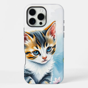 Coque iPhone 16 Pro Max Chaton dans un jardin de fleurs floral