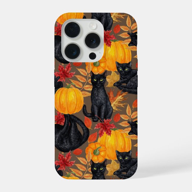 Coque iPhone Chats noirs et citrouilles 2 (Verso)