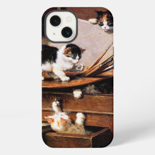 Etui iPhone 13 Chatte et chatons sur une table
