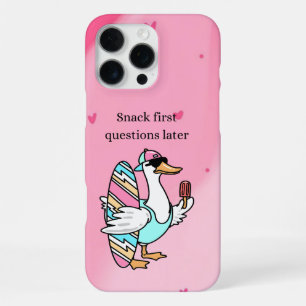 Coque iPhone 16 Pro Max Chemise Snack First, Questions Later Canard Cool