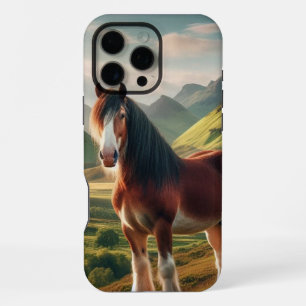 Coque iPhone 16 Pro Max cheval Clydesdale des Highlands d'Écosse