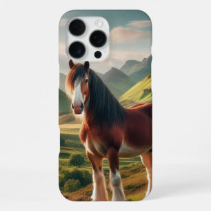 Coque iPhone 16 Pro Max Cheval Clydesdale des Highlands d'Écosse