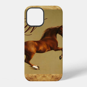 Coque iPhone 12 CHEVAL ROUGE Monogramme de parchemin