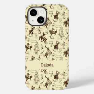 Coque Pour iPhone 14 Chevaux de rodéo cowboy occidentaux personnalisés