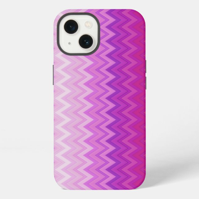 Coque iPhone Chevron vertical violet (Verso)
