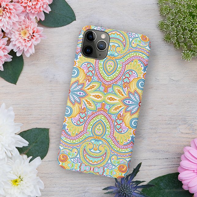 Coque iPhone Chic Ornate Oriental Paisley Floral Art Motif (Créateur téléchargé)