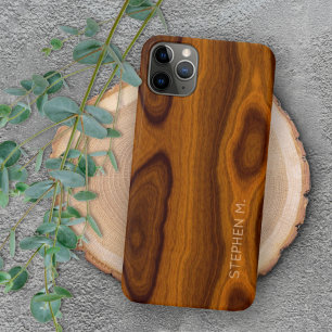 Coque iPhone 16 Pro Max Chic Personnalisé Style Rétro Motif Bois Grain