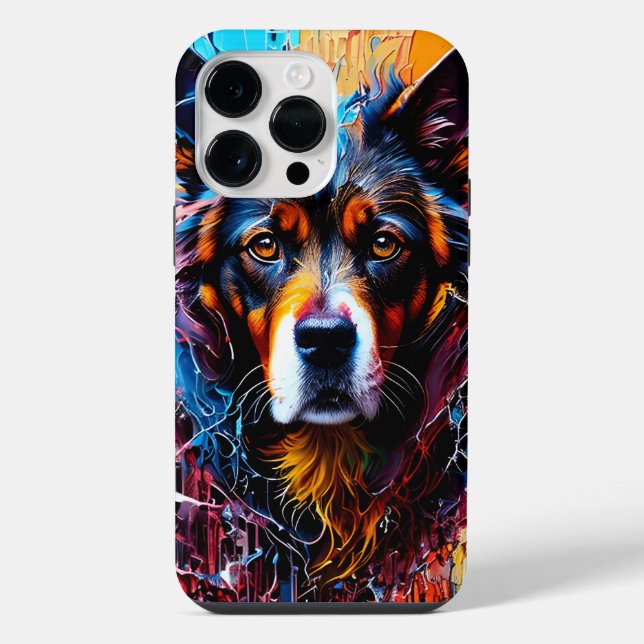 Coque iPhone chien Abstrait de couleur de splash (Verso)