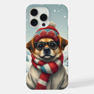 Chien cool dans l'attirail hivernal et Casquette d