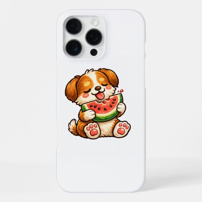 Coque iPhone Chien mignon pastèque (Verso)