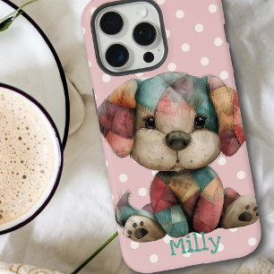 Chiot Patchwork Mignon Rose Personnalisé à Point