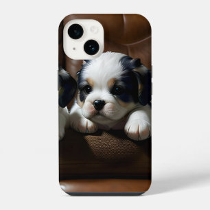 Coque Pour iPhone 14 Chiots super mignons sur le canapé 1