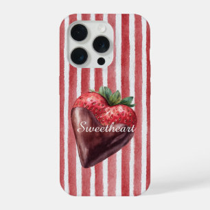 Chocolat Coeur de Fraise Rayures Rouges et Blanche