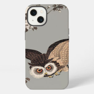 Etui iPhone 13 Chouette japonaise nuit lune xylographie volant nu