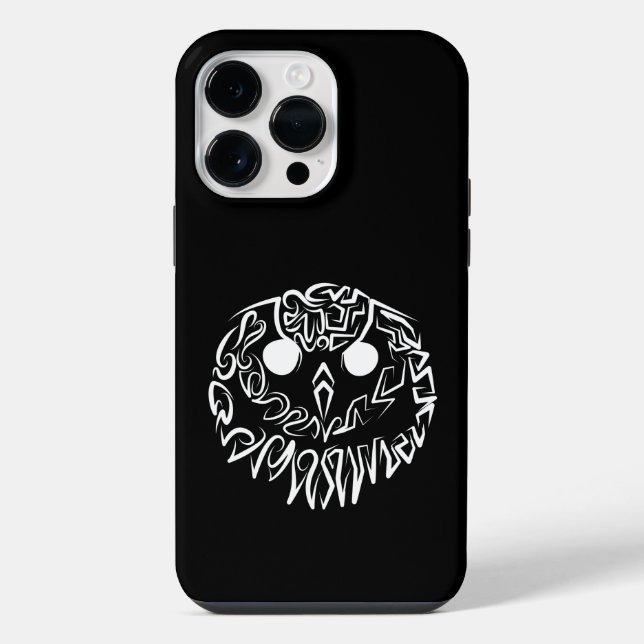 Coque iPhone Chouette tribale noire et blanche (Verso)