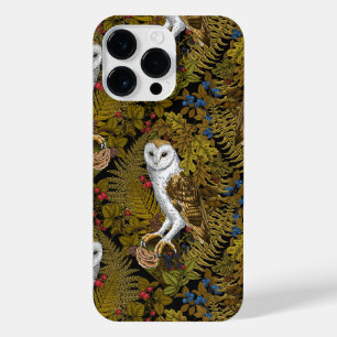 Coque Pour Pour iPhone 14 Pro Max Chouettes, fougères, chênes et baies 2