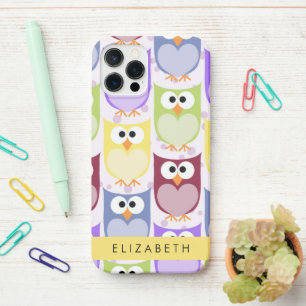 Coque iPhone 12 Pro Chouettes mignonnes, Chouette Motif, Chouettes col