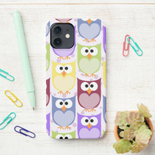 Coque iPhone 12 Chouettes mignonnes, Chouette Motif, Chouettes pou