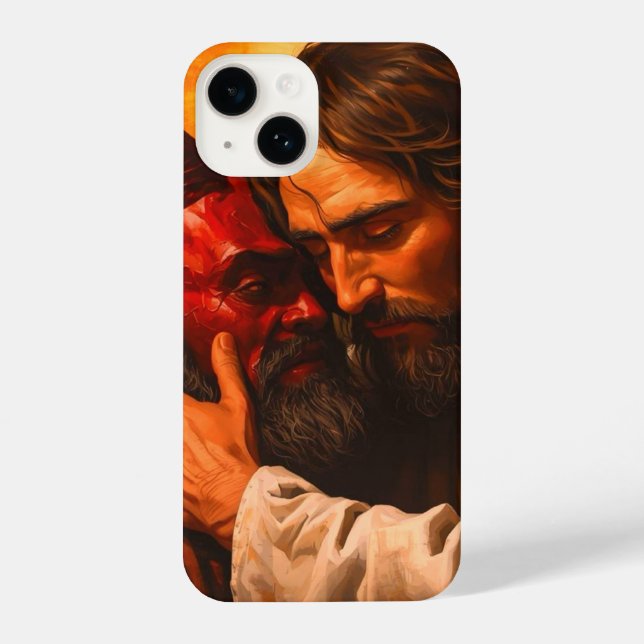 Coque iPhone Christ embrasser Lucifer (Verso)