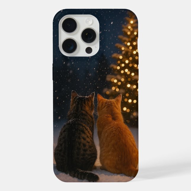 Coque iPhone Christmas Cat Couple iPhone Case 15 Pro Max (Verso)