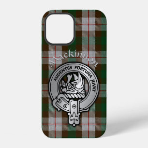 Coque iPhone 12 Cimier du clan MacKinnon & tartan de chasse