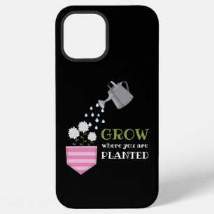 Coque iPhone 12 Pro Max Citation de jardinage motivante Grandir là où vous