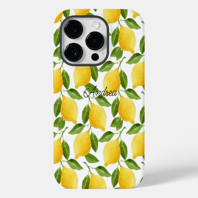 Coque iphone citrons monogrammé (Verso)