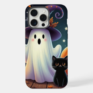 Citrouille, chat et fantôme d'Halloween mignons et