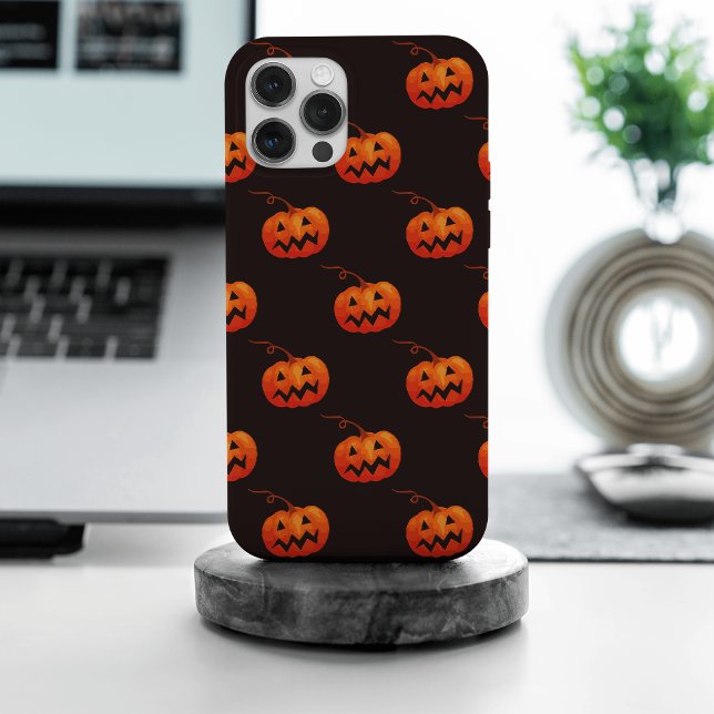 Coque iPhone Citrouille D'Halloween, Citrouille Orange Trou Ou  (Créateur téléchargé)