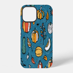 Coque iPhone 12 Citrouilles d'automne : légumes dessinés à la main