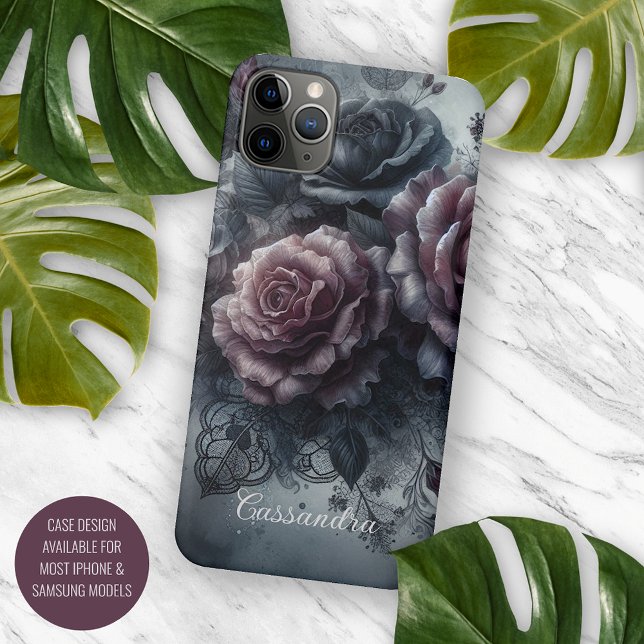 Coque iPhone Classy Chic Rose Beaux-Art Botanique Peinture (Créateur téléchargé)