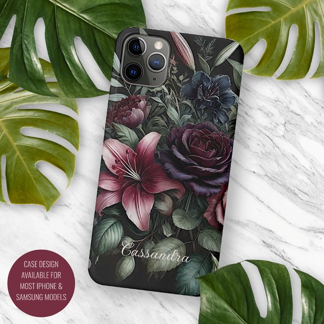 Coque iPhone Classy Chic Rose Beaux-Art Botanique Peinture (Créateur téléchargé)