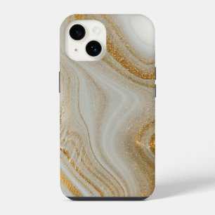Coque Pour iPhone 14 Classy White Gold Marble Motif iPhone / Android
