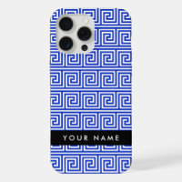 Clé Méandre Grecque Bleue, Votre Nom, Personnalise