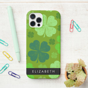 Coque iPhone 12 Pro Cloches Vertes, Cloches Lucky, Votre Nom