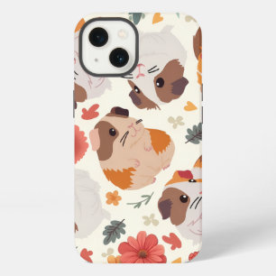 Etui iPhone 13 cochon d'Inde de jardin fleuri