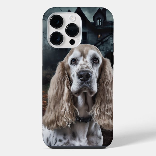 Coque iPhone Cocker Spaniel Halloween Épouvantable (Verso)