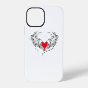 Coque iPhone 12 Pro Cœur d'ange rouge avec ailes